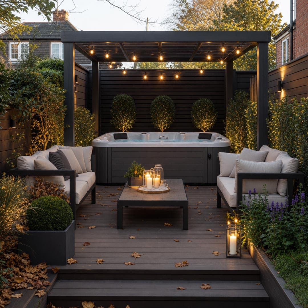 Deck with Pergola and Outdoor Jacuzzi